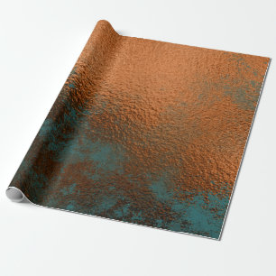 Papier Cadeau Patina Turquoise de rouille de cuivre Métallic mie