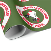 Papier Cadeau Patinage à rouleaux sur mesure papier d'emballage (Coin rond)