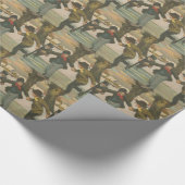 Papier Cadeau Patinage de glace vintage d'hiver (Coin)