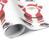 Papier Cadeau Patinage Père Noël (Coin rond)