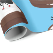 Papier Cadeau Patinage sur glace de fourmis joyeuses sur dessin  (Coin rond)