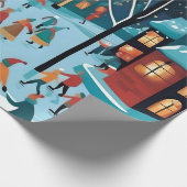 Papier Cadeau Patinage sur glace de Noël. (Coin)