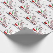 Papier Cadeau Patinage sur glace de Noël (Coin)
