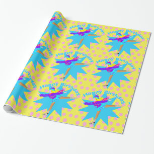 Papier Cadeau Patinage sur glace Joyeux anniversaire