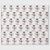 Papier Cadeau Patineuse Figure Avec Patins À Glace Rose (Plat)