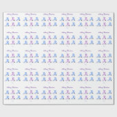 Papier Cadeau Patins à glace bleu et violet (Plat)