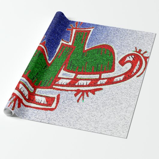 Papier Cadeau Patins de glace de Noël - (Déroulé)