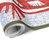 Papier Cadeau Patins de Noël - (Coin rond)