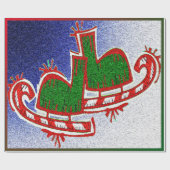 Papier Cadeau Patins de Noël - (Plat)