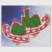 Papier Cadeau Patins de Noël - (Plat)