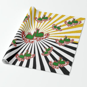 Papier Cadeau Patins de Noël -