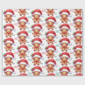 Papier Cadeau Pâtisserie de Noël au gingembre pour bébé avec pré (Plat)