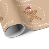 Papier Cadeau Pâtisserie de Noël au pain d'épice marron avec tex (Coin rond)
