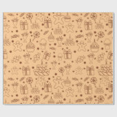Papier Cadeau Pâtisserie Doodle Motif (Plat)