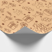 Papier Cadeau Pâtisserie Doodle Motif (Coin)