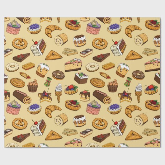 Papier Cadeau Pâtisseries (Plat)