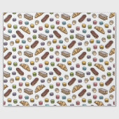 Papier Cadeau Pâtisseries françaises Macaron Motif sucré (Plat)