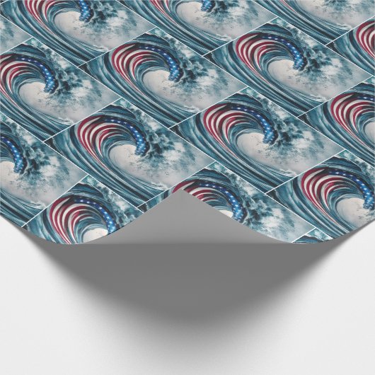 Papier Cadeau Patrioitc Flag Wave (Coin)