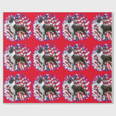 Papier Cadeau Patriot de Boston Terrier (Plat)