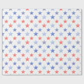 Papier Cadeau Patriotic Red White & Blue Stars (Plat)