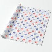Papier Cadeau Patriotic Red White & Blue Stars (Déroulé)