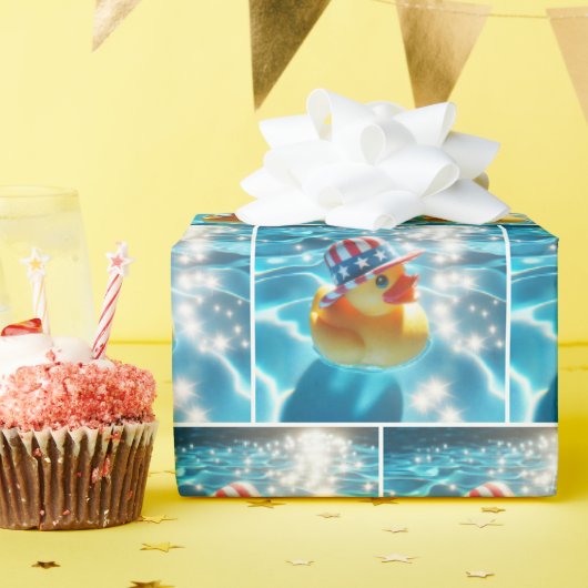 Papier Cadeau Patriotic Rubber Duck In Pool (Fête d'anniversaire)