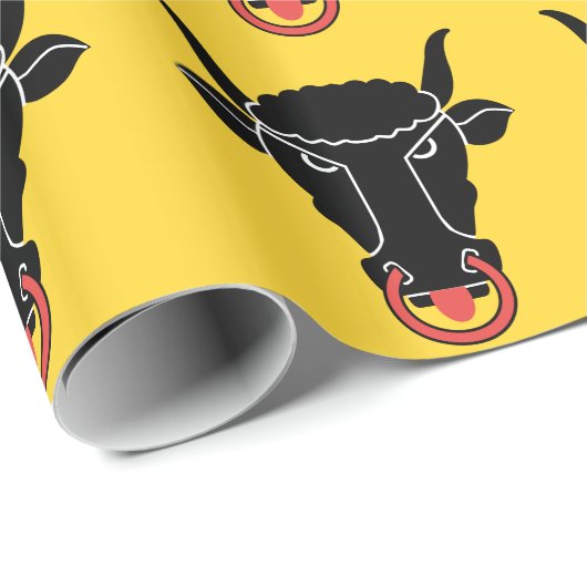 Papier Cadeau Patriotic wrapping paper with Flag of Uri  (Coin rond)