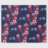 Papier Cadeau Patriotique 4 juillet Étoiles Rouge Blanc Et Bleu (Plat)