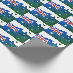 Papier Cadeau Patriotique AUSTRALIE DRAPEAU Australien Carte Ble