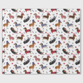 Papier Cadeau Patriotique Dachshund (Plat)