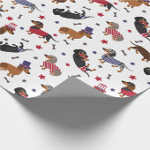 Papier Cadeau Patriotique Dachshund (Coin)