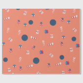 Papier Cadeau Patriotique Popsicles et drapeaux d'air enveloppan (Plat)