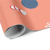 Papier Cadeau Patriotique Popsicles et drapeaux d'air enveloppan (Coin rond)