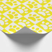 Papier Cadeau Patrouilles De Chien Jaune Et Blanc En Carré (Coin)