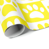 Papier Cadeau Patrouilles De Chien Jaune Et Blanc En Carré (Coin rond)