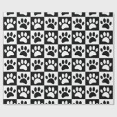 Papier Cadeau Patrouilles De Chien Noir Et Blanc En Carré (Plat)