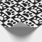 Papier Cadeau Patrouilles De Chien Noir Et Blanc En Carré (Coin)