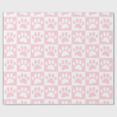 Papier Cadeau Patrouilles De Chien Rose Et Blanc Pastel En Carré (Plat)