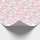 Papier Cadeau Patrouilles De Chien Rose Et Blanc Pastel En Carré (Coin)