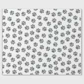 Papier Cadeau Patrouilles de Doodle, Paws de Chien, Paws Noirs (Plat)