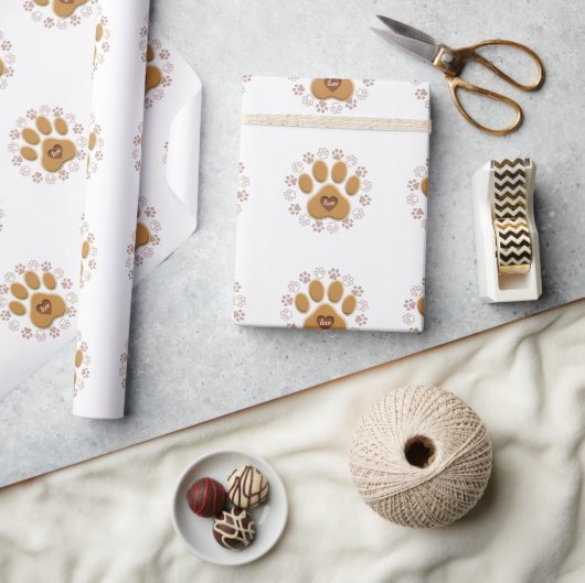 Papier Cadeau Patte de chat d'amour (Artisanat)