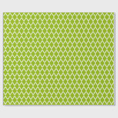 Papier Cadeau Pattern Apple Green White Moroccan Quatrefoil (Plat)