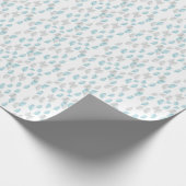 Papier Cadeau Pattern Blue & Gray Leaves (Coin)