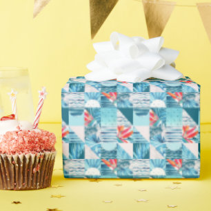 Papier Cadeau Pattern de Tropical Teal Geometric Abstract