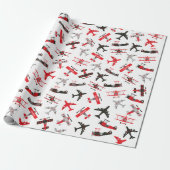 Papier Cadeau Pattern Red and Black WWII (Déroulé)
