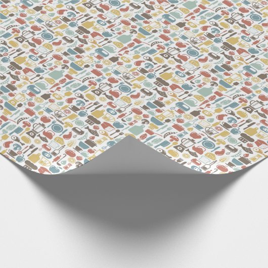 Papier Cadeau Pattern with cooking icons (Coin)