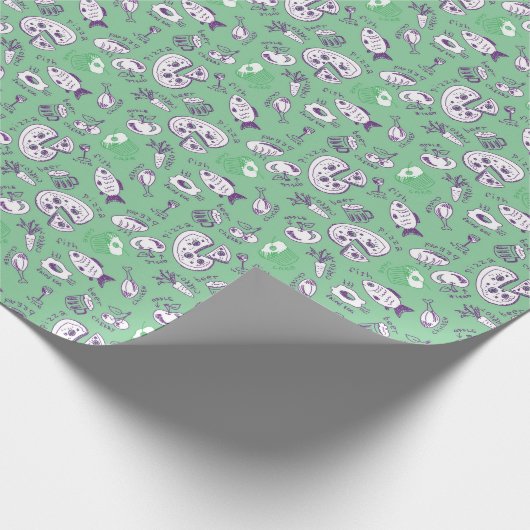 Papier Cadeau Pattern with food (Coin)