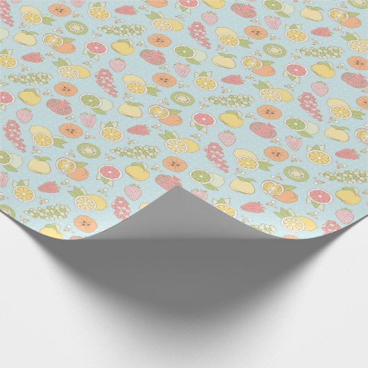 Papier Cadeau Pattern with Fruits et Berries (Coin)