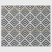 Papier Cadeau Patternfaux blanc noir d'abrégé sur parties (Plat)
