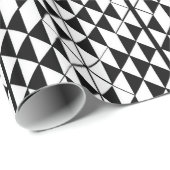 Papier Cadeau Patternfaux blanc noir d'abrégé sur parties (Coin rond)